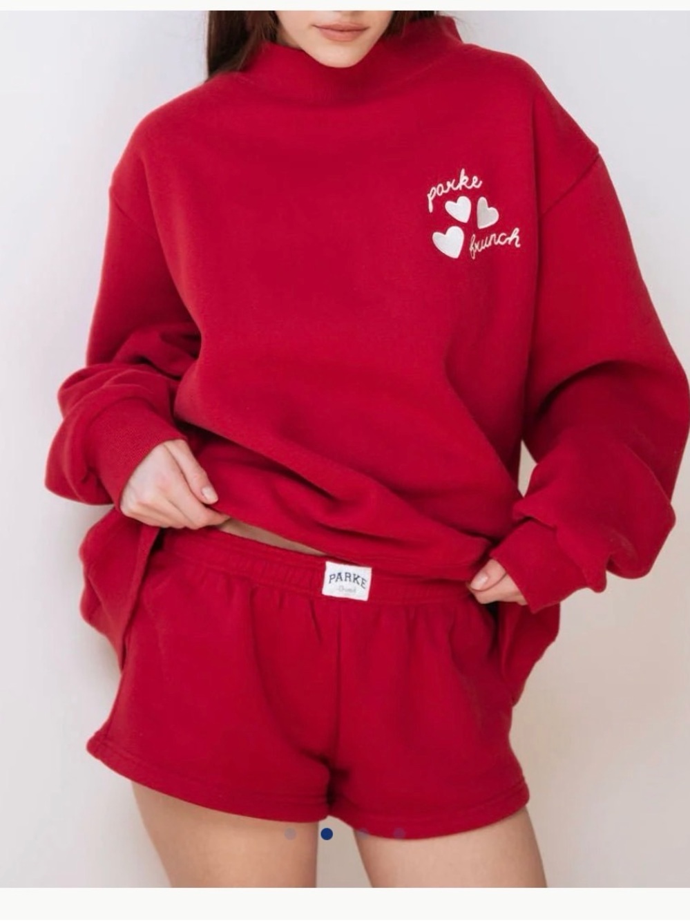 PARKE x Brunch Crimson Fleece Mockneck Sweatshirt S/M | Sold Out | Original Flee
